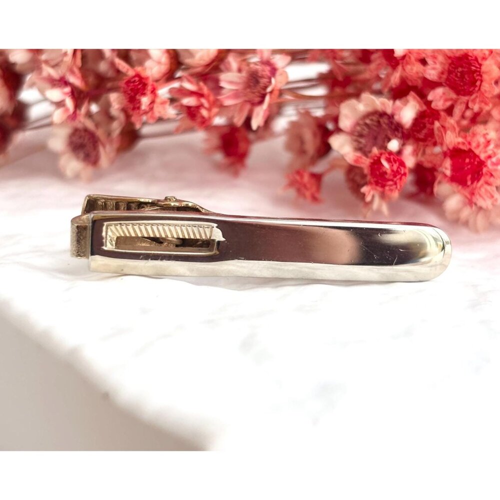 Minimalist 80's Style Smooth Gold Toned Vintage Men's Tie Bar | Tie Clip
